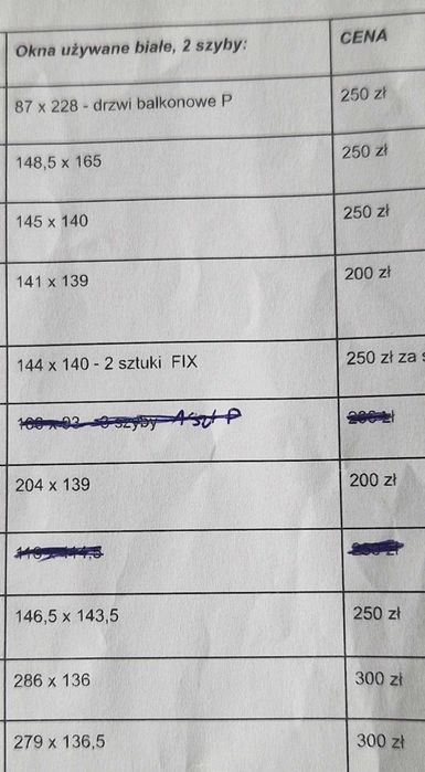 Okna PCV nowe i używane