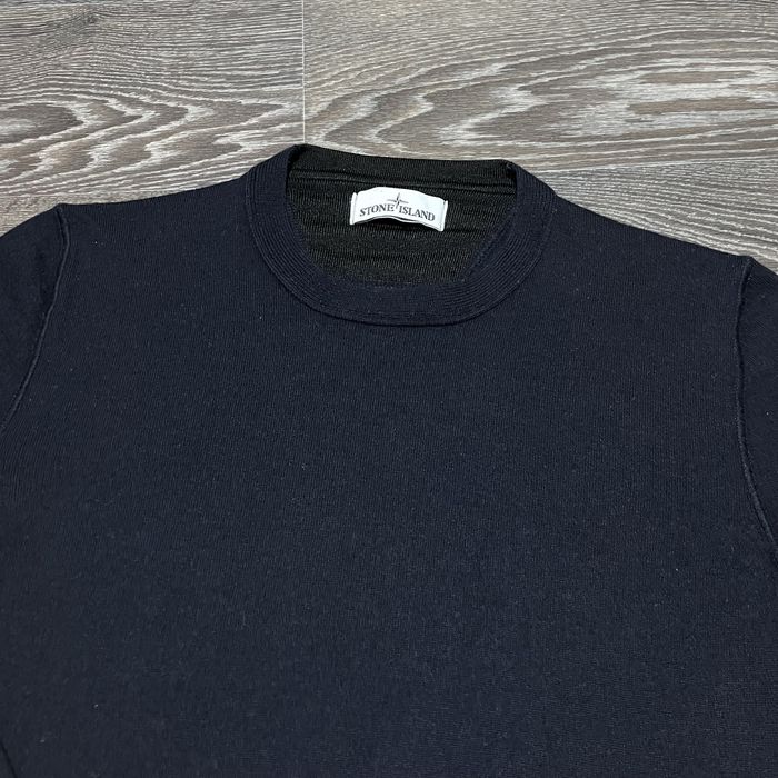 Оригинальный свитер Stone Island navy blue wool knitted jumper size S