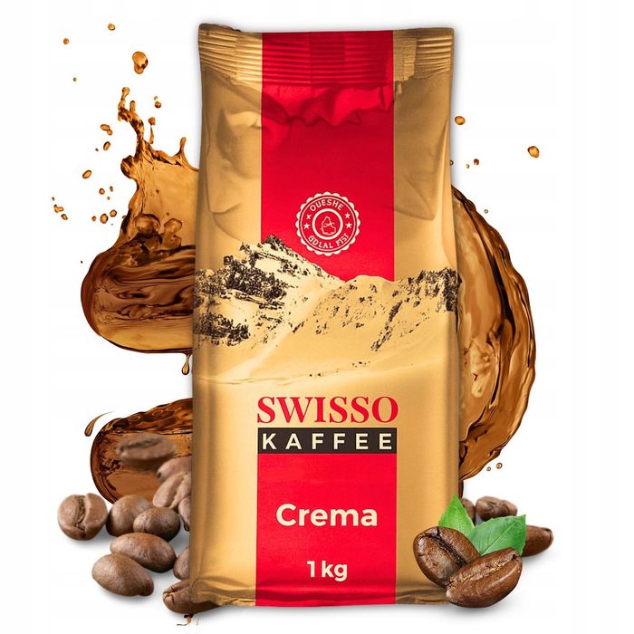 1KG Kawa ziarnista SWISSO KAFFEE Crema Arabica Oryginalna Pyszna Kawa