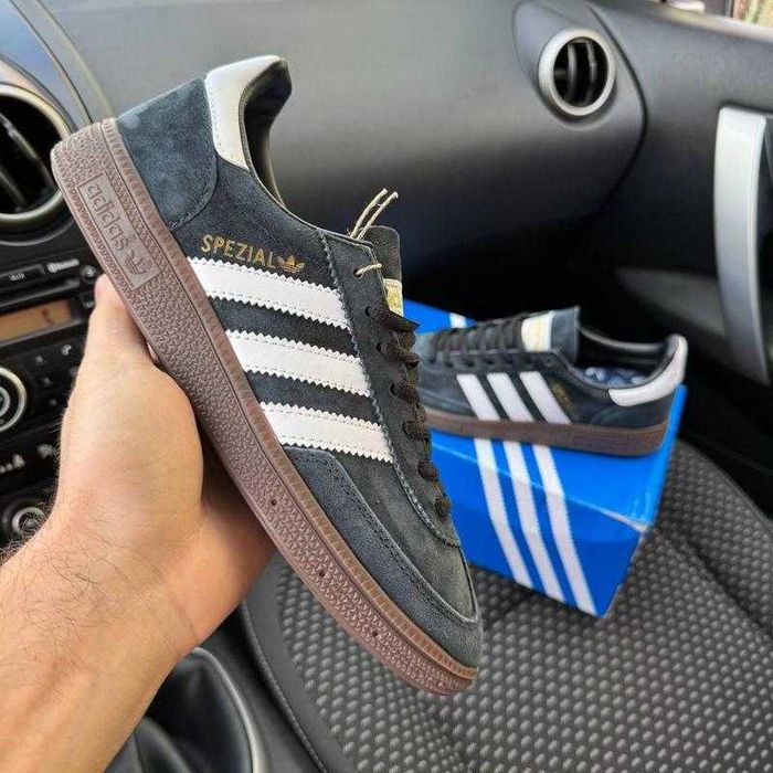 (БЕЗ ПЕРЕДОПЛАТИ) adidas Handball Spezial Dark Grey адідас спеціал темно-сірі кросівки