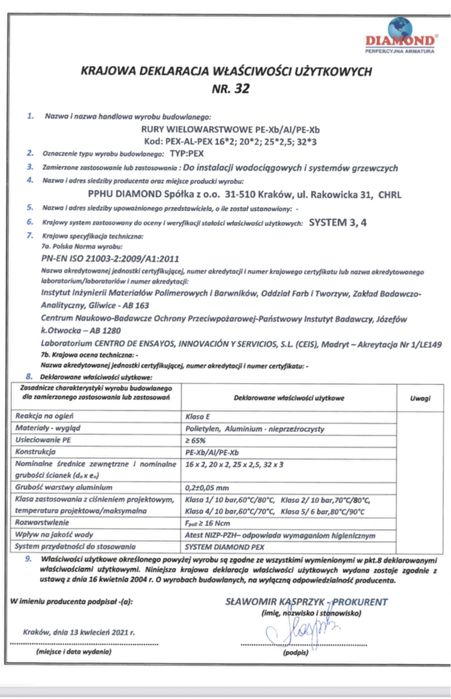 rura pex al pex alupex 16mm x 2.0 diamond 20mm 25mm 32mm 200mb 600mb