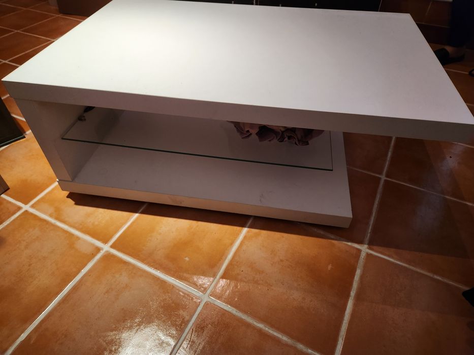 Mesa da Sala Branco com Lux LED