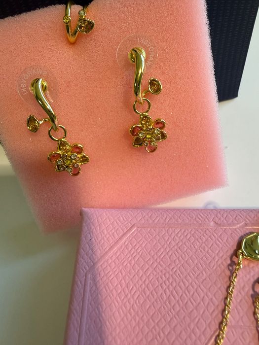 Браслет та сережки з каффою Swarovski