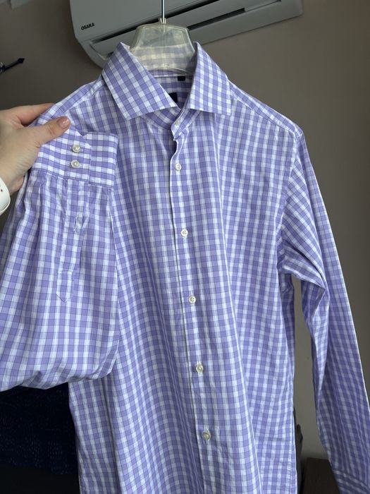 Рубашка мужская Hugo Boss клетка  48-50