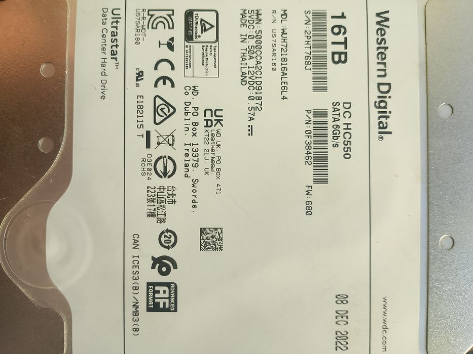 Продам диски SAS  та Sata HDD Toshiba Seagate WD 4 6 8 10 12 14 16 Tb