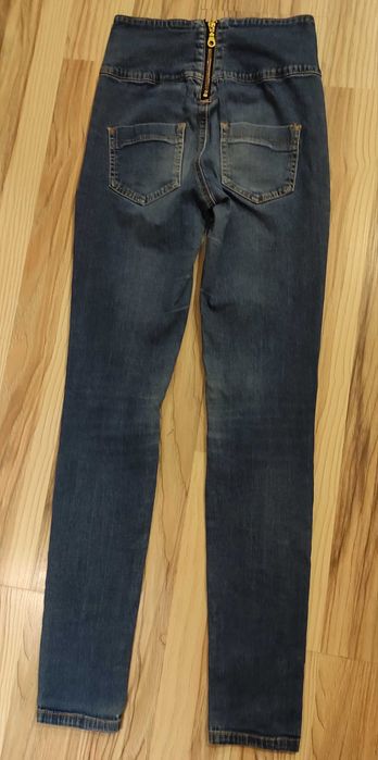 Jeansy pieces, wysoki stan, rozm xs/s