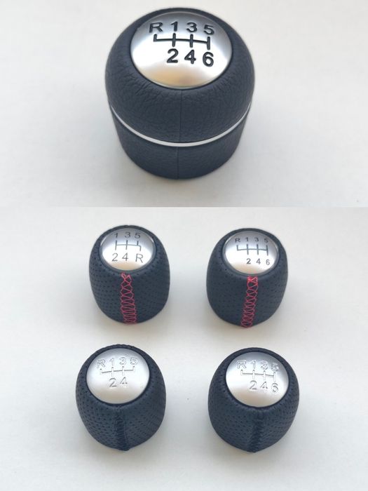 Manete Moca Manípulo Manopla Maçaneta Alavanca Mudanças Alfa Romeo 159 Brera Spider 5 / 6 Velocidades Pele Sintética Costura Preta Vermelha Punho Novo