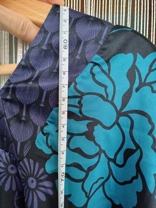 Vestido/Túnica/Kimono com padrão floral azul escuro/turquesa da Zara M