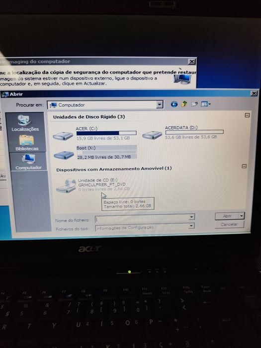 Portátil Acer Windows XP