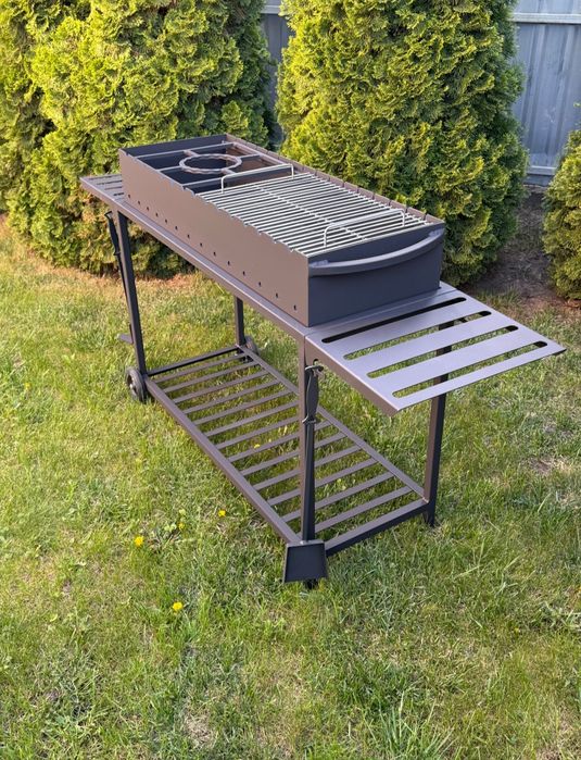 мангал металевий барбекю стаціонарний мангал на колесах вугільний гріл