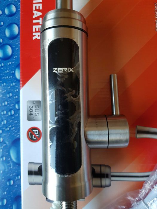 Проточный водонагреватель с датчиком температуры Zerix ELW34-E НЕРЖАВЕ