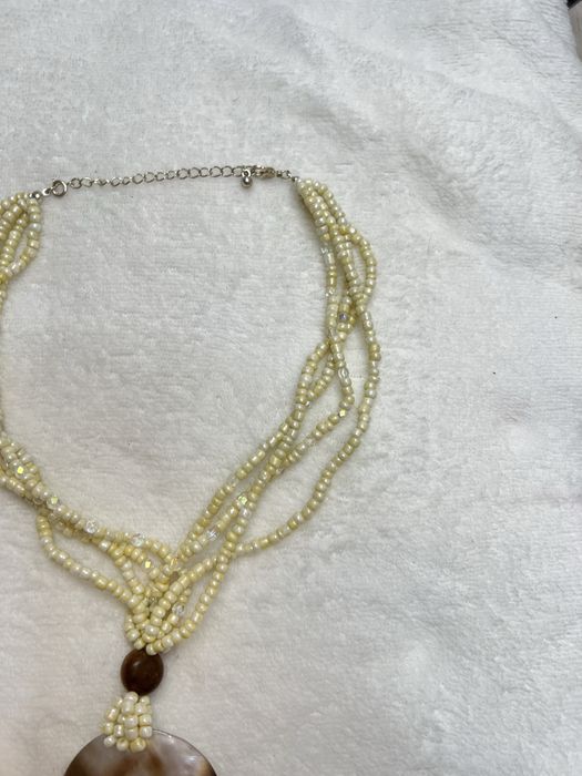 Naszyjnik boho etno hippie muszla abalone korale kryształki casual 14