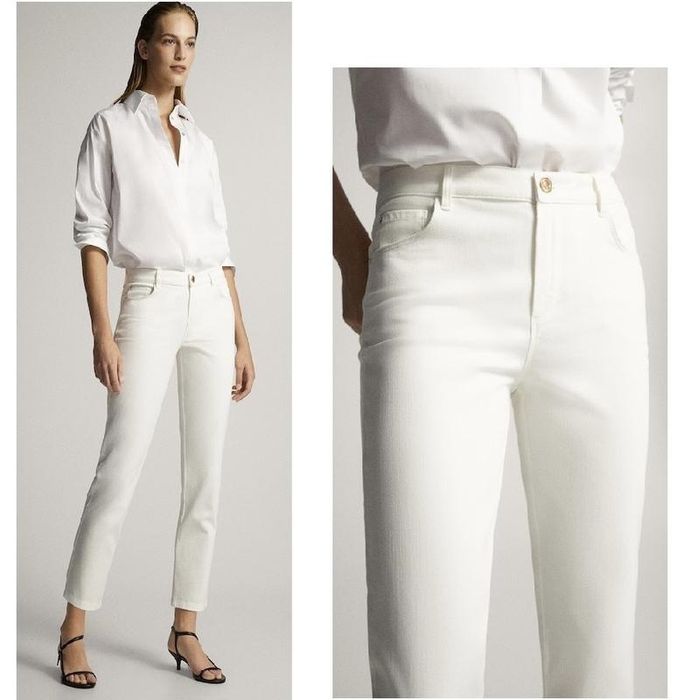 Джинси білі жіночі Massimo Dutti