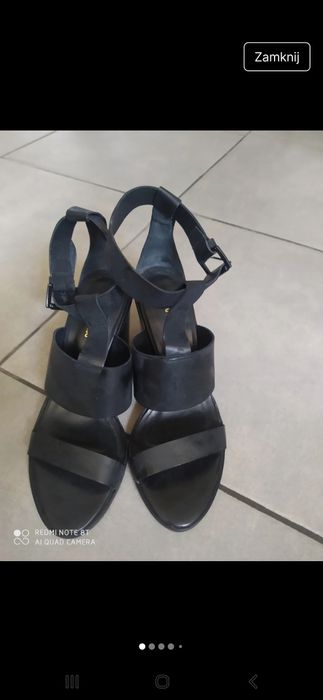 Sandaly skóra czarne Zalando 39 OKAZJA