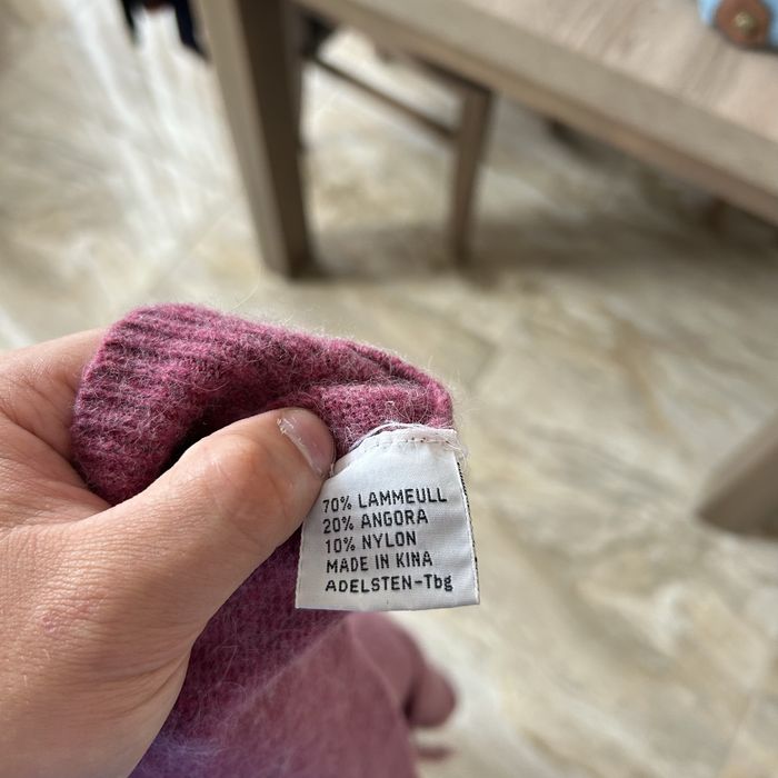 Kardigan sweter z golfem wełniany damski angora 38 M