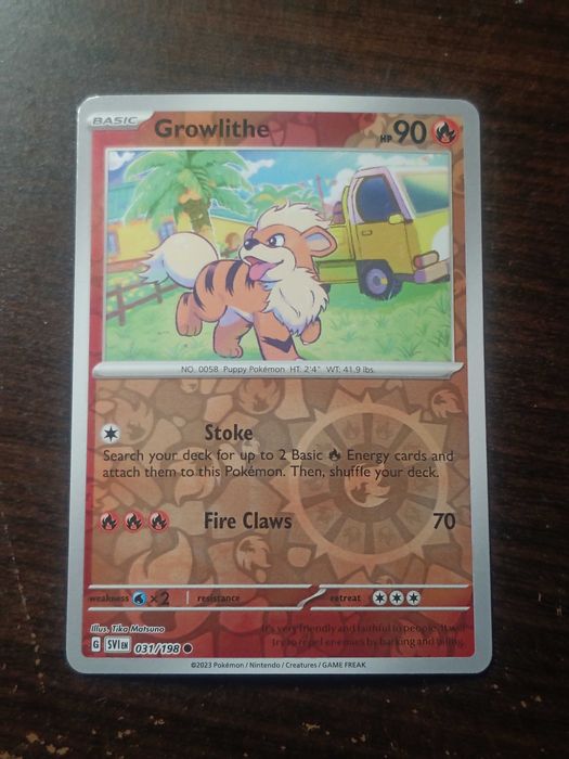 REVERSE HOLO Growlithe 031/198 Karta POKEMON TCG S&V Base set