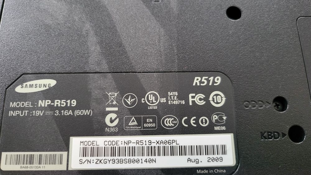 Laptop Samsung R519 ładowarka +windows