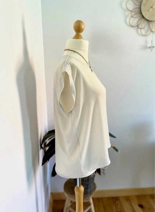 Biała elegancka formalna bluzka Mango L