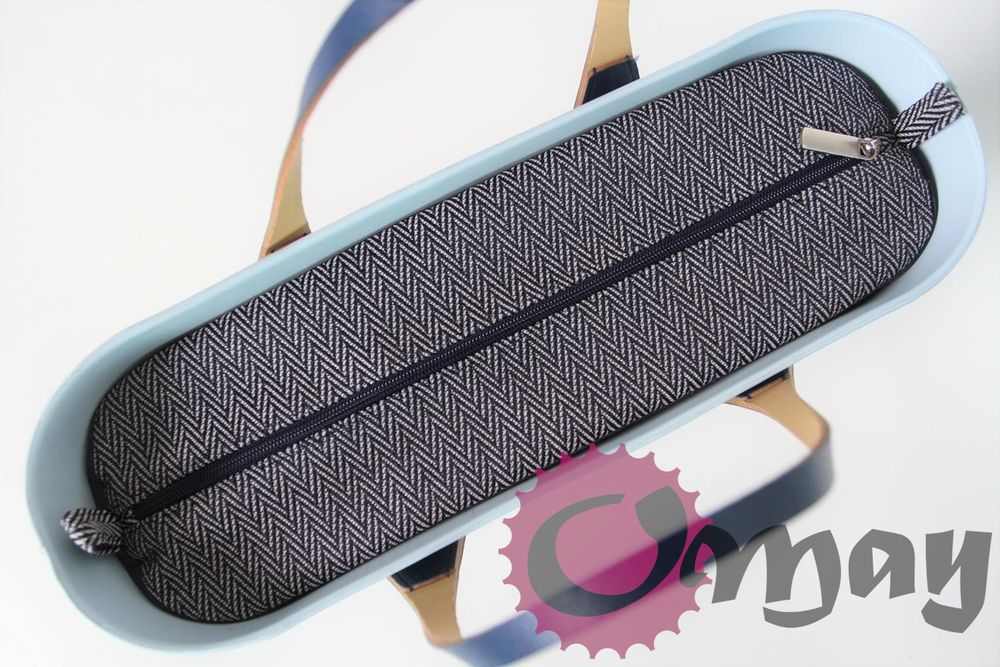 Granatowy organizer OBAG STANDARD +OPASKA jodełka 2 kieszenie OMAY