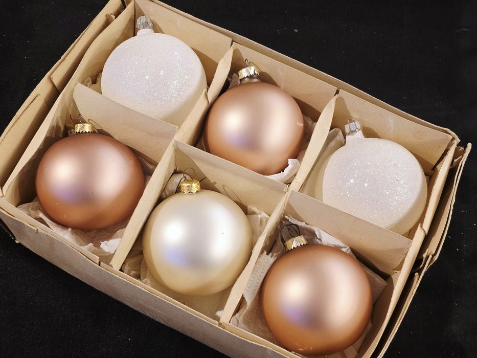 Bombki choinkowe Prl okragłe duże bańki, szklane na choinkę