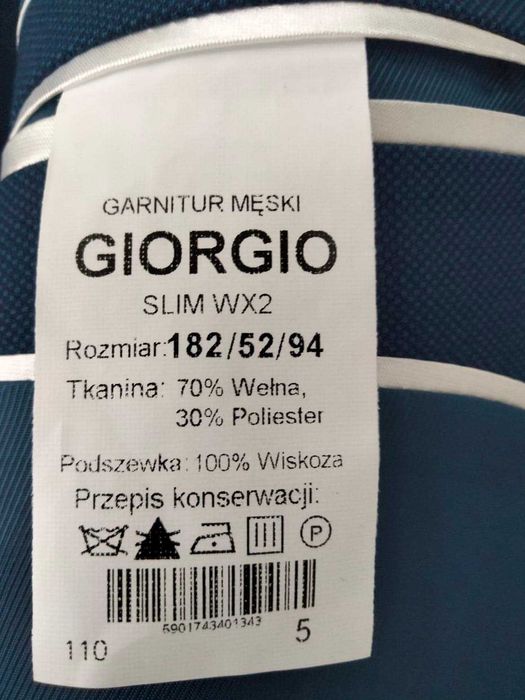 Garnitur męski niebieski Giorgio r. 182/52/94