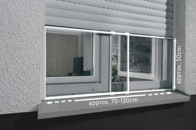 Aluminiowa moskitiera przesuwna do okien z roletami