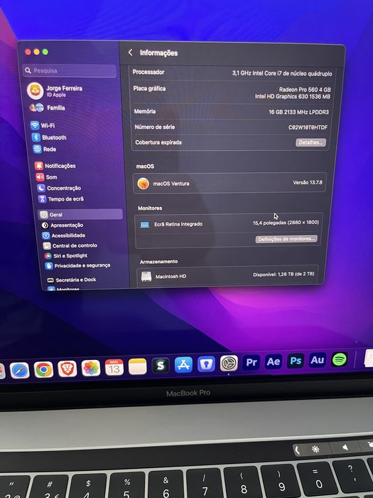 MacBook Pro Retina 15” 2017 — i7 3.1 GHz | 16 GB | 2 TB | Radeon Pro 560 4GB