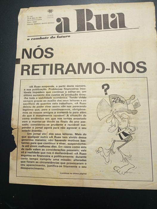 jornal A RUA com 257 números,falta um número para a coleção completa