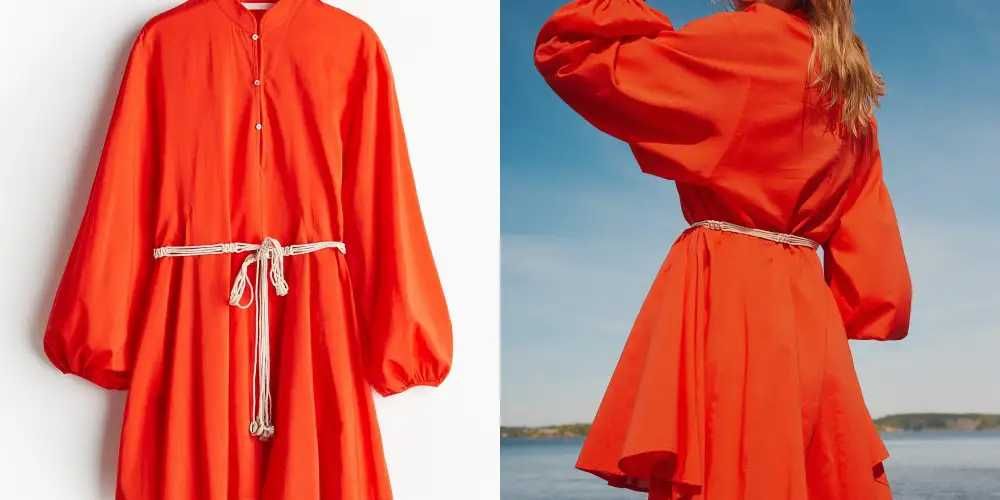 Sukienka XS nowa kolekcja pasek czerwona bawełna wiskoza PROMOCJA H&M