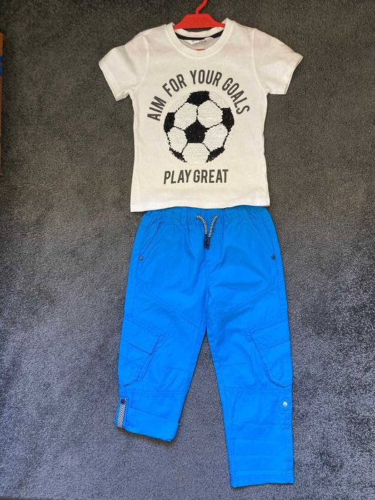Spodnie chłopięce Cool Club + koszulka H&M– r.110