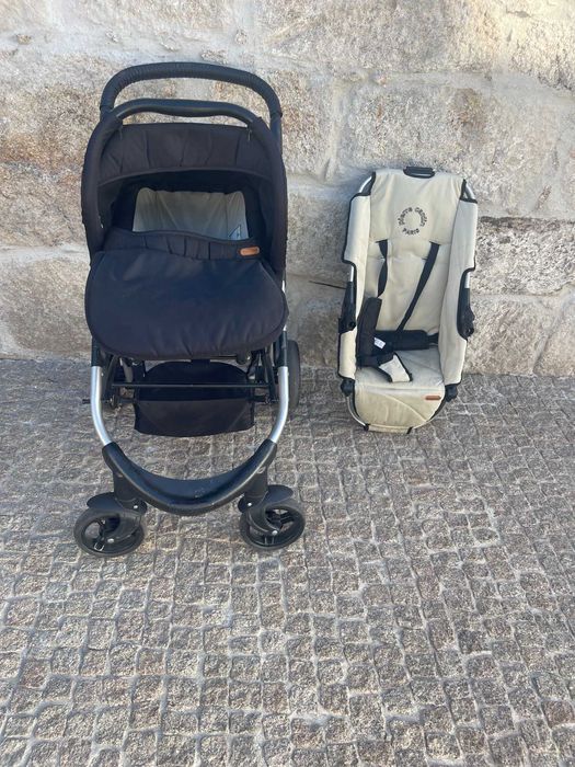 Carrinho de Bebé com Baby Cock (Ovo/Bebé Conforto) – Excelente Estado