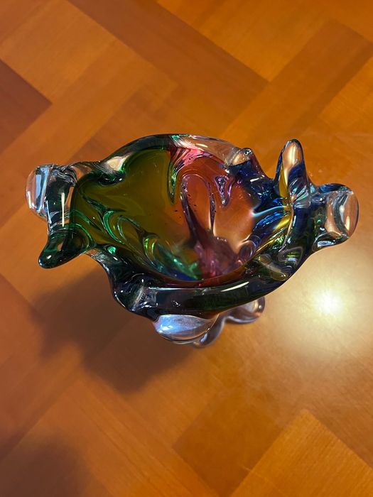 Vaso em Vidro de Murano — Técnica Sommerso Multicolor — Peça de Coleção