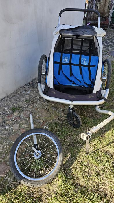 Przyczepka do rowera dwuosobowa XLC duo 3w1 wózek biegowy
