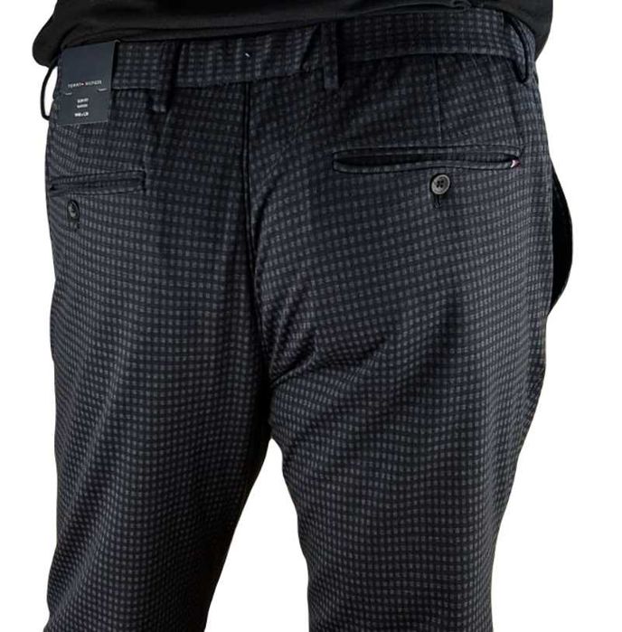 Męskie spodnie Tommy Hilfiger Bleecker -Slim szare w krateczkę W30/L32