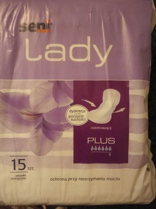 Wkładki urologiczne Seni Lady Plus, 15 sztuk w paczce, kilka paczek