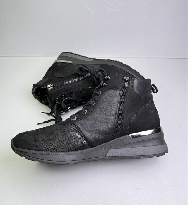 Botki skórzane czarne Waldläufer damskie  r 43 komfortowe