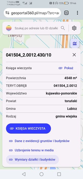 Działka Lubicz Dolny 4500m