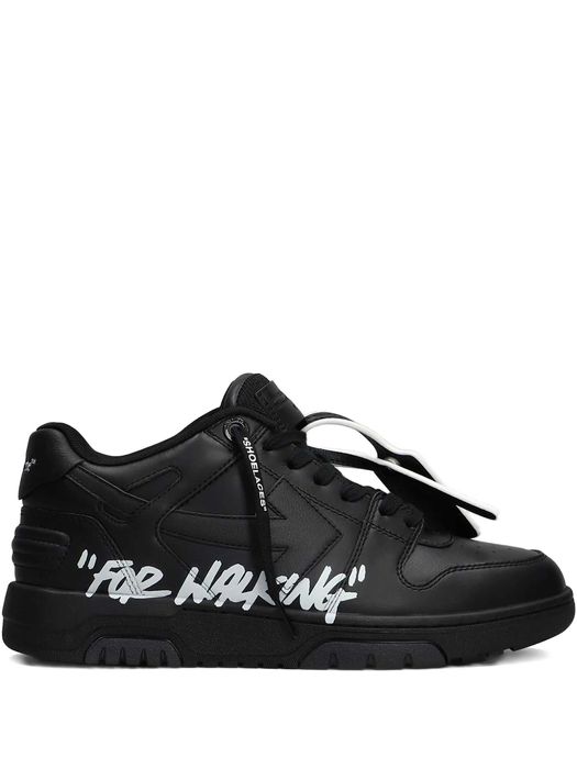 OFF-WHITE Out Of Office OOO For Walking Low Tops Black White