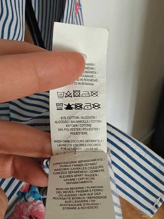 Długa koszula damska w paski i kwiaty, Primark, 36