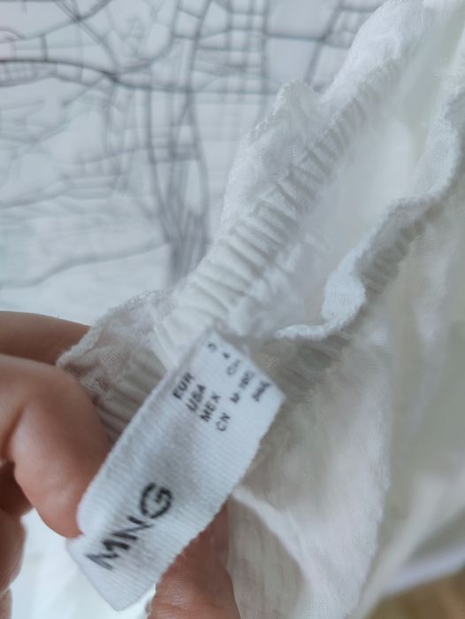 Mango sukienka letnia bawełna biała S bez pleców