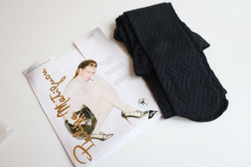 плотные черные колготки philippe matignon carre оригинал новые р. 4 l