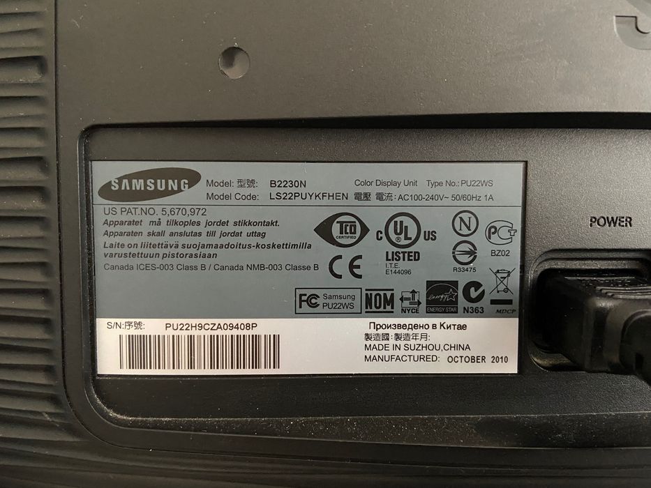 Monitor Samsung Syncmaster B2230N64286333116033121