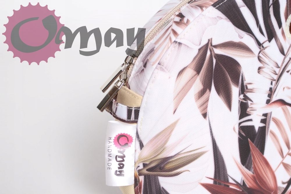 organizer do OBAG MOON LIGHT kwiaty beż hummus 2 kieszenie OMAY