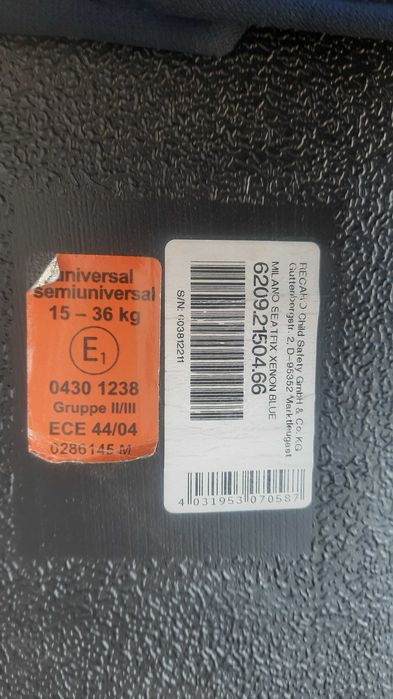 Fotelik 15 -36 kg recaro milano samochodowy