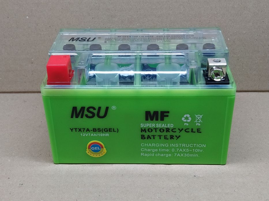 Акумулятор мото АКБ GEL 12V 7A (150‑87‑94mm) YTX7A‑BS "MSU" 2026