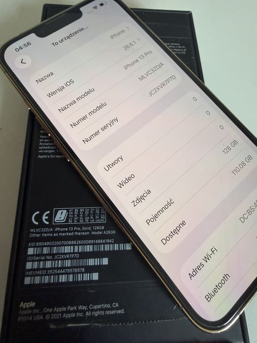 Bateria 100% iPhone 13 Pro 128gb Gold Idealny