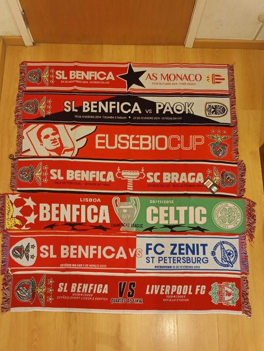 SL Benfica cachecol de jogo de futebol novo oficial, artigo de coleção