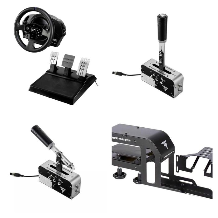 Thrustmaster kierownica T300 RS GT + skrzynia biegów TH8A + ręczny TSSH Sparco + stelaż uchwyt / Clamp + Hub | IDEALNY stan | PS5 / PC
