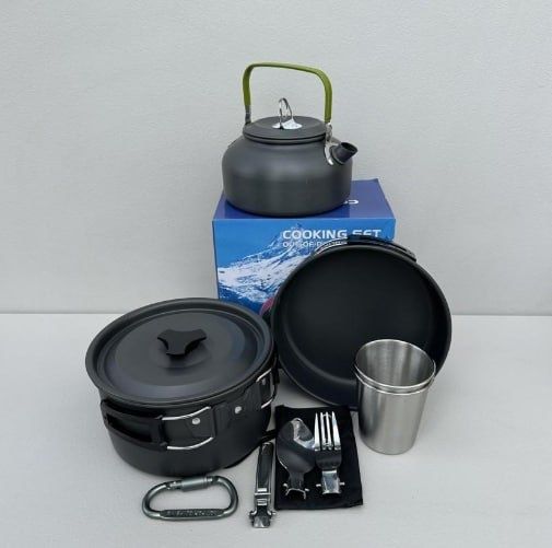Набір туристичного посуду Посуд для туризму DS-308A Набір в похід 12в1