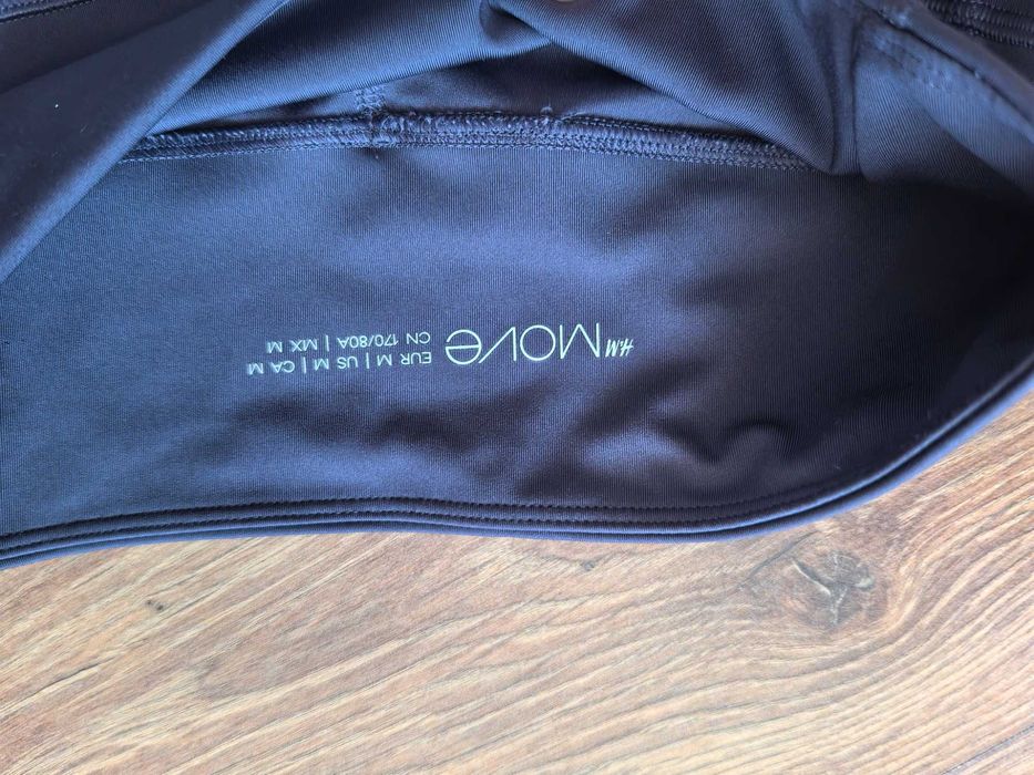 Legginsy h&m, move, jak nowe, rozm m, kieszenie, wysoki stan granat